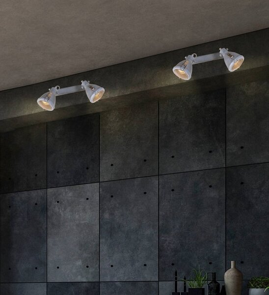 Szara lampa sufitowa dwa reflektory na listwie K6-M24