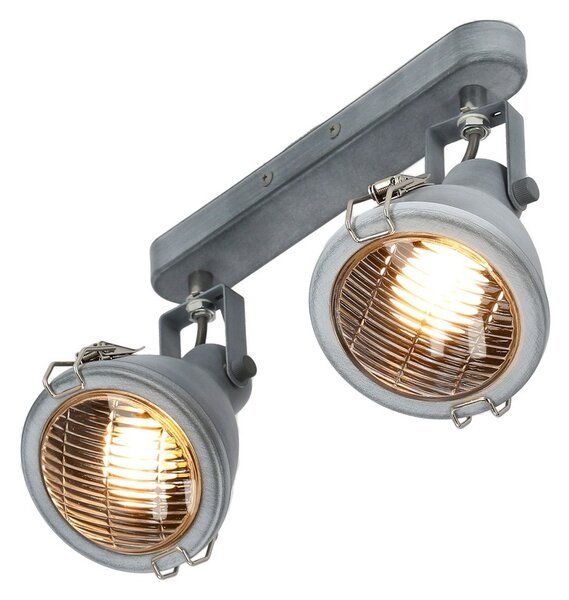 Szara lampa sufitowa dwa reflektory na listwie K6-M24