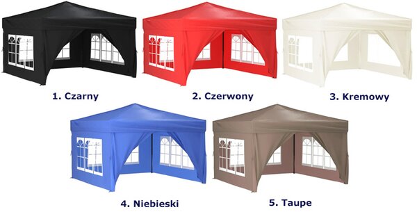 Namiot Ogrodowy Czarny Z Biały Połysk P8-W98