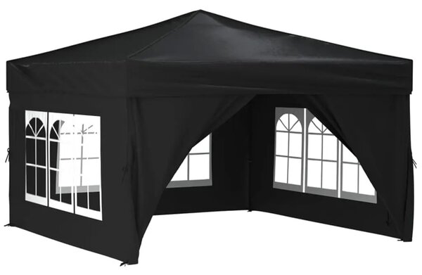 Czarny namiot ogrodowy altana z oknami Sanmi - kwadrat 290x290 cm
