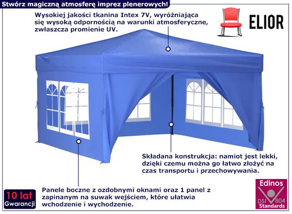 Niebieski namiot plenerowy zamykany Z4-L01