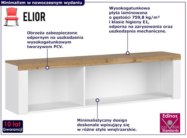 Biała minimalistyczna półka ścienna G8-C96
