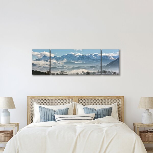 Obraz ośnieżonych gór (170x50 cm)