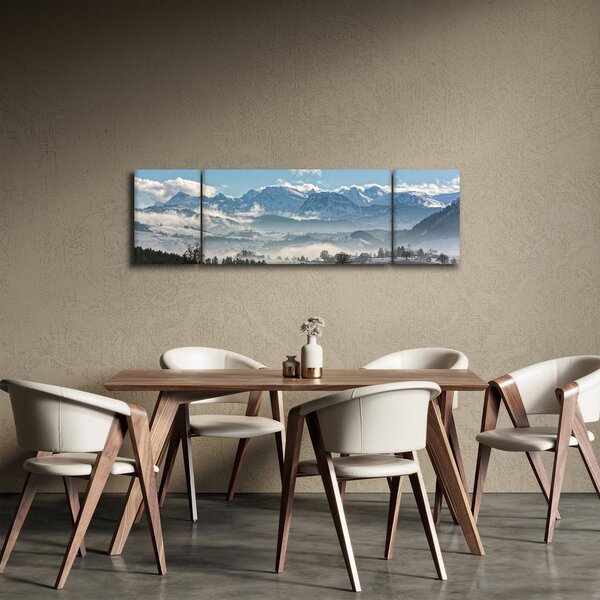 Obraz ośnieżonych gór (170x50 cm)