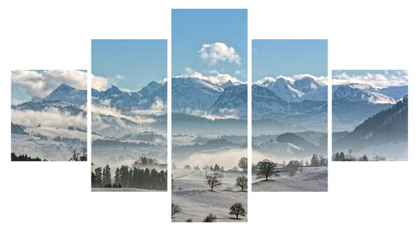 Obraz ośnieżonych gór (125x70 cm)