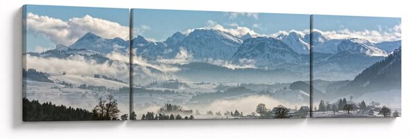 Obraz ośnieżonych gór (170x50 cm)