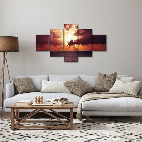 Obraz słońca za chmurami (125x70 cm)
