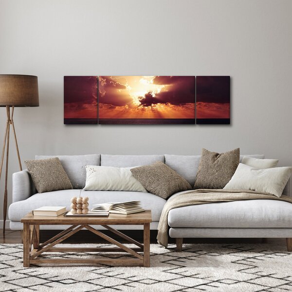 Obraz słońca za chmurami (170x50 cm)