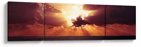 Obraz słońca za chmurami (170x50 cm)