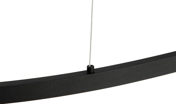 Designerska lampa wisząca czarna owalna z wbudowanym LED 3-stopniowo ściemnialna - Ovallo