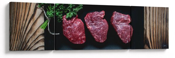Obraz mięsa na talerzu (170x50 cm)