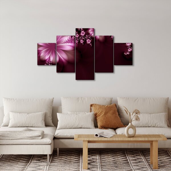 Obraz abstrakcji - kwiaty (125x70 cm)