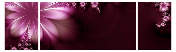 Obraz abstrakcji - kwiaty (170x50 cm)