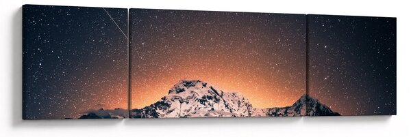 Obraz gwiaździstego nieba z górami (170x50 cm)