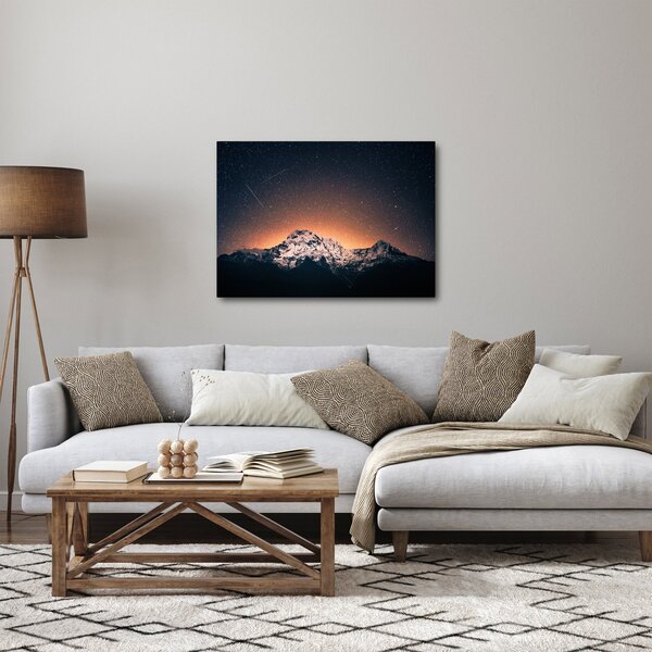 Obraz gwiaździstego nieba z górami (70x50 cm)