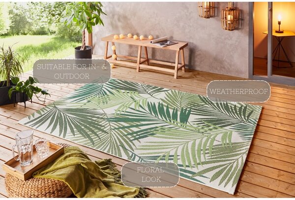 Zielony/beżowy dywan odpowiedni na zewnątrz 80x150 cm Vai – NORTHRUGS