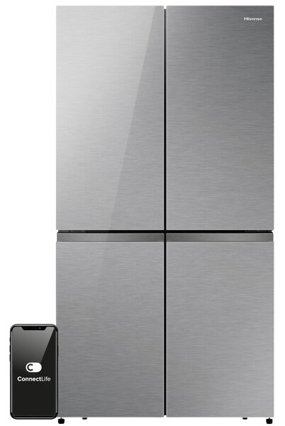 Lodówka HISENSE RQ758N4SGIE1 MD Side by Side No Frost 178.5cm Srebrna Wi-Fi ConnectLife My Fresh Choice Metal Cooling