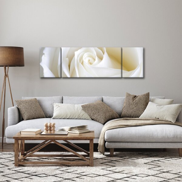 Obraz białej róży (170x50 cm)