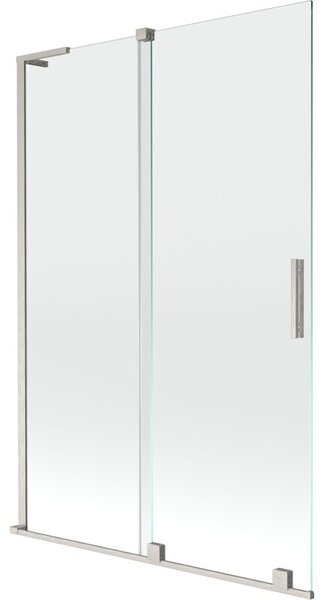 Mexen Velar L parawan nawannowy 2-skrzydłowy rozsuwany 120 x 150 cm, transparent, nikiel szczotkowany - 896-120-003-01-97