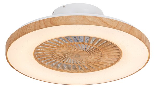 Plafondventilator hout incl. LED met afstandsbediening - Climo Oswietlenie wewnetrzne