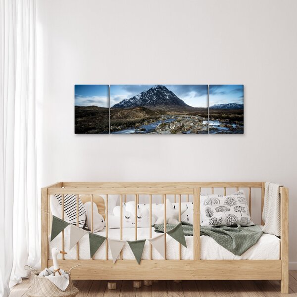 Obraz góry i rzeki (170x50 cm)