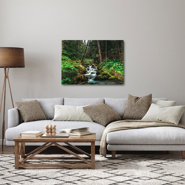 Obraz strumienia w lesie (70x50 cm)