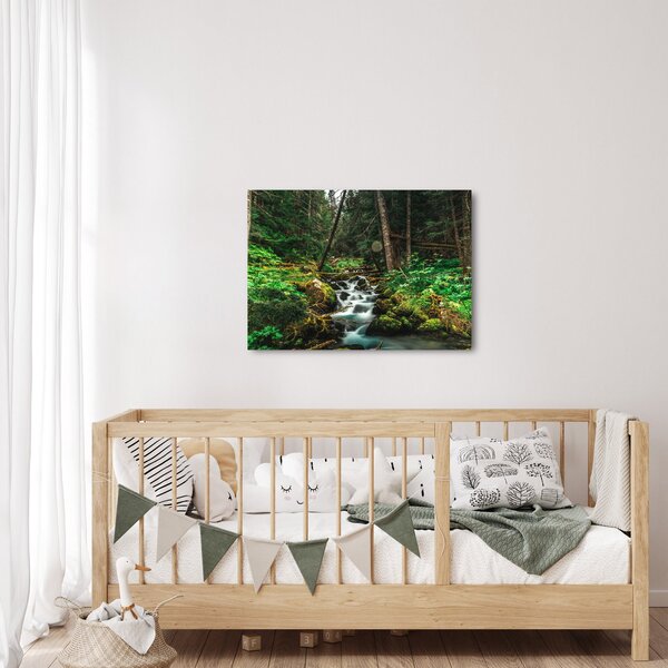 Obraz strumienia w lesie (70x50 cm)