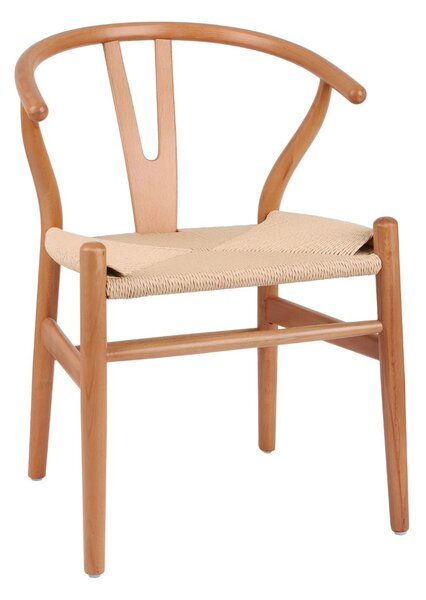 Krzesło drewniane Vero light, rattanowe, retro, do jadalni