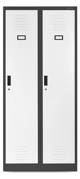 Szafa ubraniowa Kacper 80x180: antracytowo-biała (940), socjalna, pracownicza, bhp