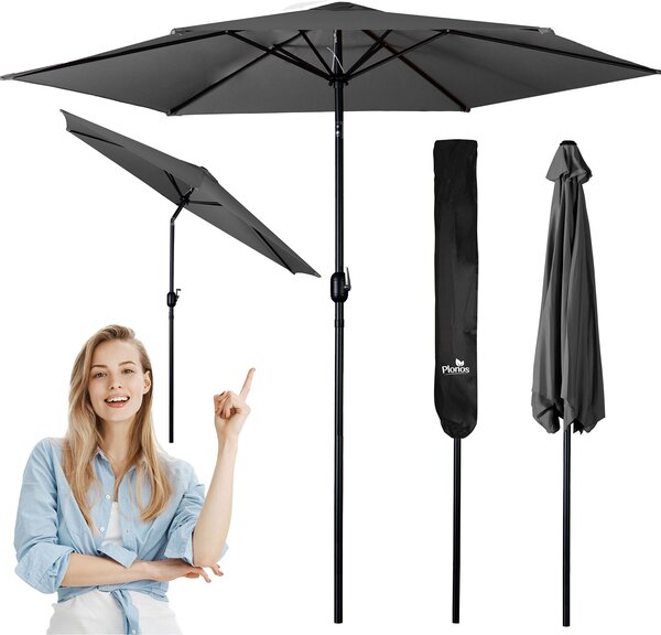 Parasol ogrodowy składany 6 segmentowy 300 cm z pokrowcem Plonos PL-884