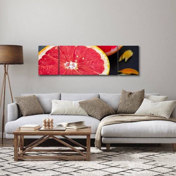 Obraz pokrojonych grejpfrutów (170x50 cm)