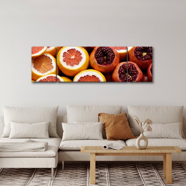 Obraz pomarańczy i granatów (170x50 cm)