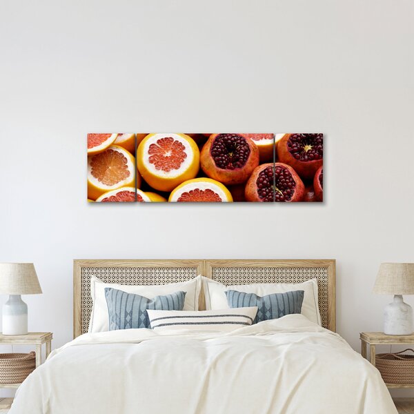 Obraz pomarańczy i granatów (170x50 cm)
