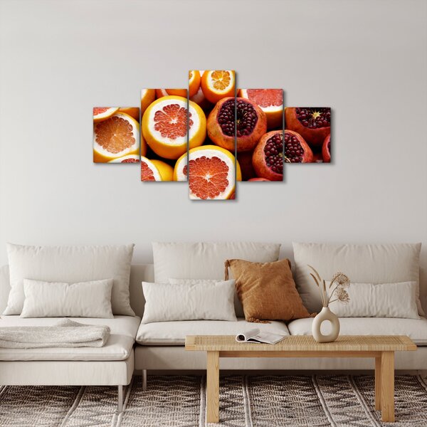 Obraz pomarańczy i granatów (125x70 cm)