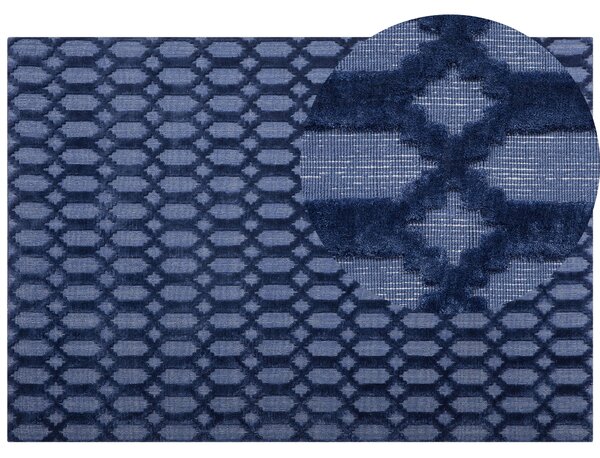 Nowoczesny dywan tkany ręcznie niebieski wiskoza geometryczny 160 x 230 cm Cizre Beliani