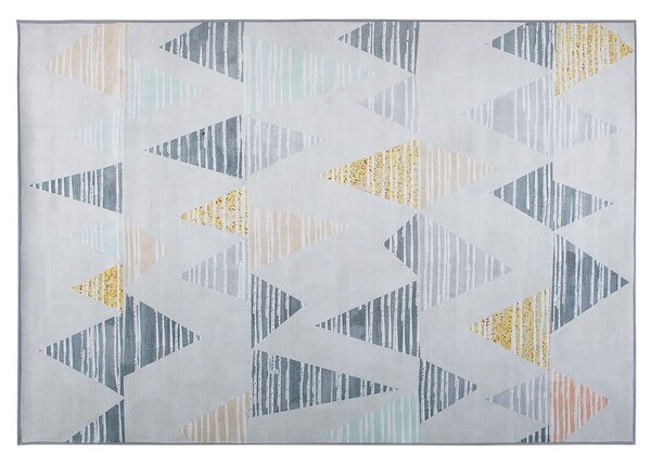 Krótkowłosy dywan wzór geometryczny 160 x 230 cm dziecięcy szaro-żółty Yayla Beliani