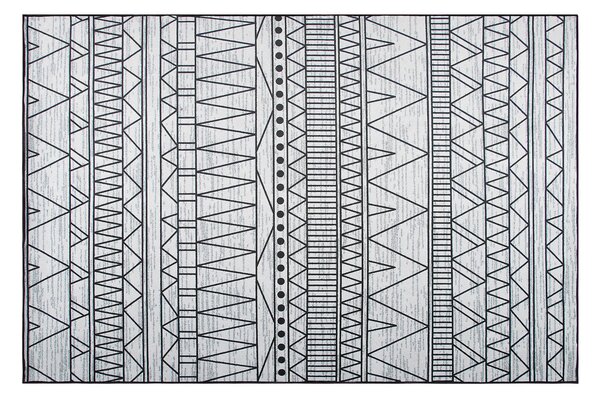 Nowoczesny dywan do salonu 140 x 200 cm z nadrukiem czarno-szary Keban Beliani