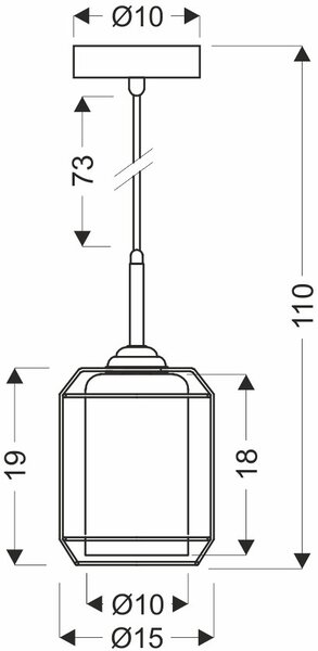 Czarna lampa wisząca loft z dymionym kloszem 7X Z049 N0-T85