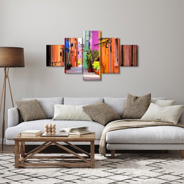 Obraz kolorowej włoskiej ulicy (125x70 cm)