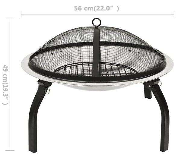 Palenisko ogrodowe z grillem i pogrzebaczem K8-E03