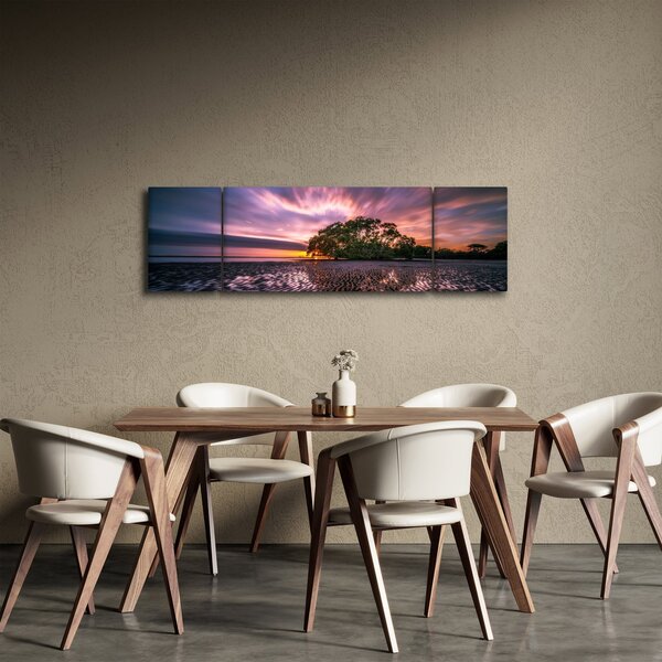 Obraz plaży o zachodzie słońca (170x50 cm)