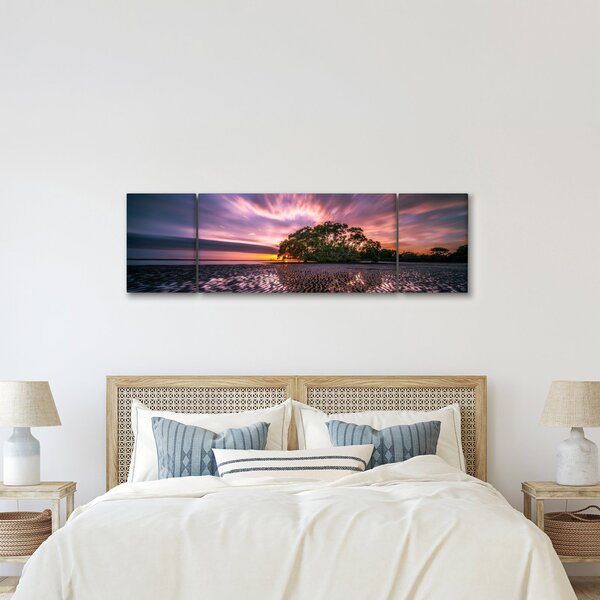 Obraz plaży o zachodzie słońca (170x50 cm)