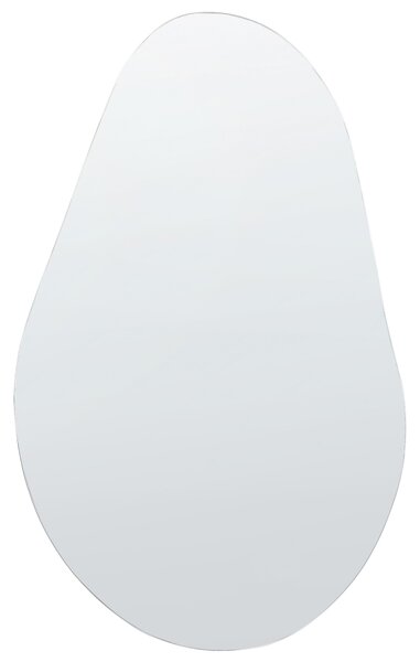 Dekoracyjne owalne lustro ścienne bez ramy 40 x 65 cm srebrne Aubagne Beliani