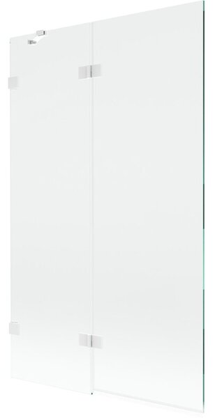 Mexen Lunar parawan nawannowy 2-skrzydłowy lewy 110 x 150 cm, transparent, biały - 897-110-100-20-00-L