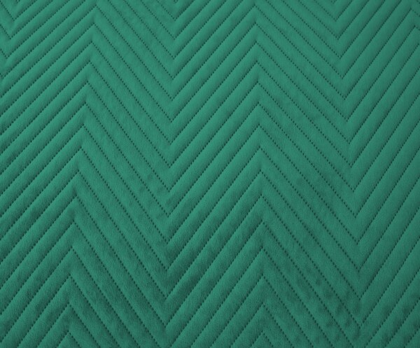 Zielona aksamitna narzuta na łóżko ARROW VELVET Rozmiar: 200 x 220 cm