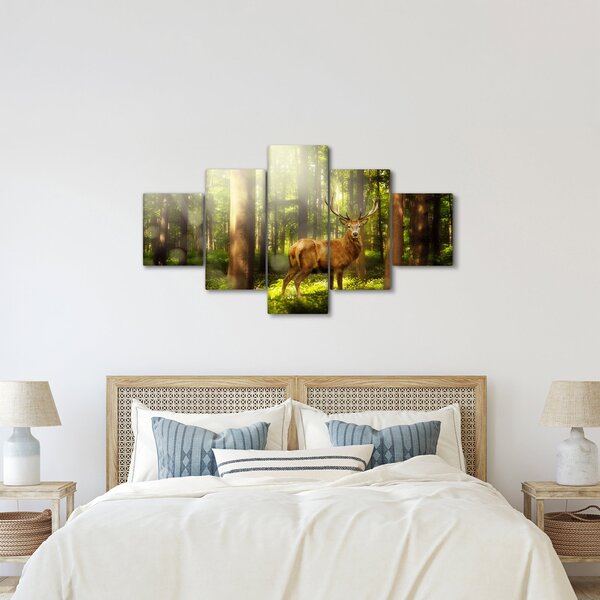 Obraz jelenia w lesie (125x70 cm)