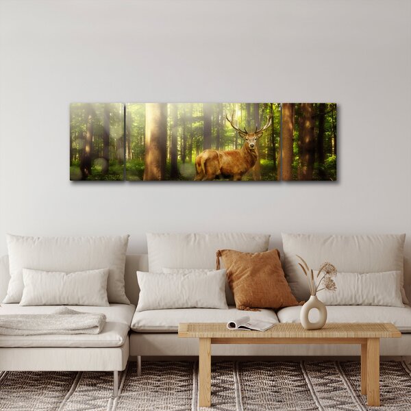 Obraz jelenia w lesie (170x50 cm)