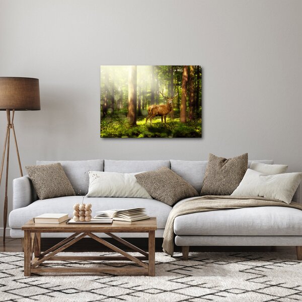 Obraz jelenia w lesie (70x50 cm)