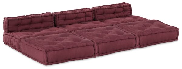 Modularna jednostka sofy 4 pcs Bordowy tkanina