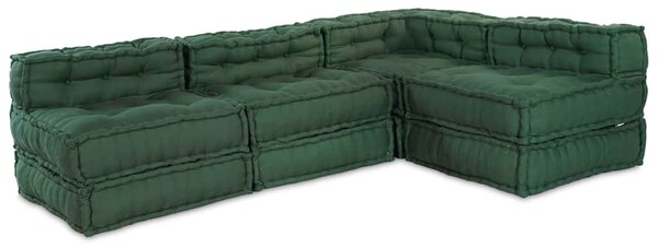Modularna jednostka sofy 4 pcs zielony tkanina